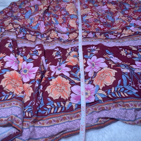 Red Boho Flutter Floral Dress - Picture 4 of 7